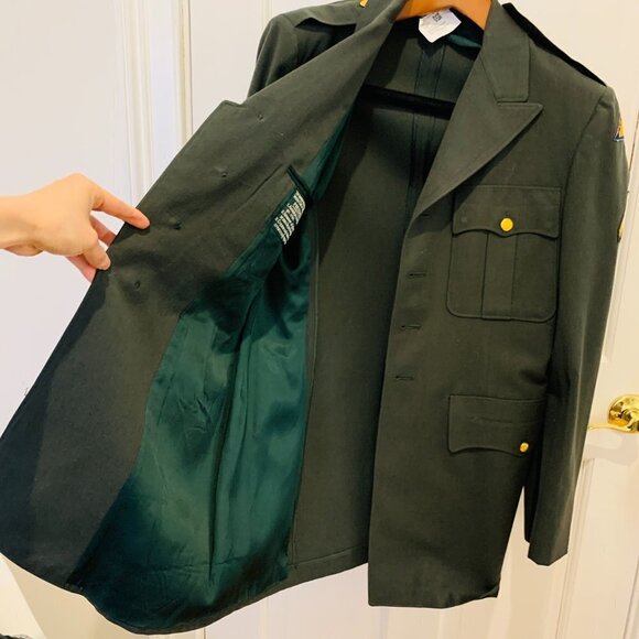 Vintage US Army WWII Jacket Authentic Military Coat Green USA Size 40 L WW2 - Picture 8 of 11